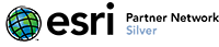 Logo Esri Silver Partner Network Geoflorestas
